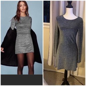 Reformation radford metallic mini dress